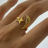 Stainless Steel Star Shaped Ring Electroplated Ladies Jewelry