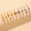 Stainless Steel Starfish Flower Shell Opening Fine Circle Bracelet With Electroplating Design