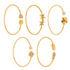 Stainless Steel Starfish Flower Shell Opening Fine Circle Bracelet With Electroplating Design