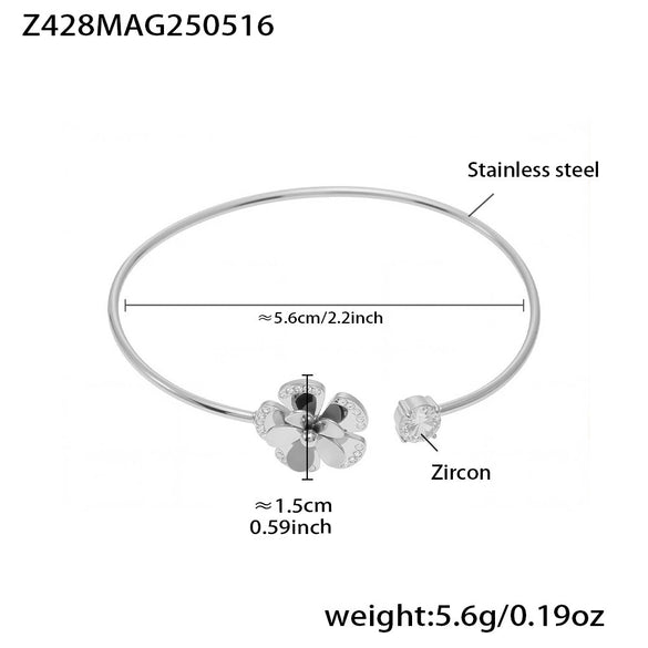 Stainless Steel Starfish Flower Shell Opening Fine Circle Bracelet With Electroplating Design
