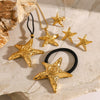 Stainless Steel Starfish Hair Ring And Hair Rope Hair Accessories With Electroplating Design