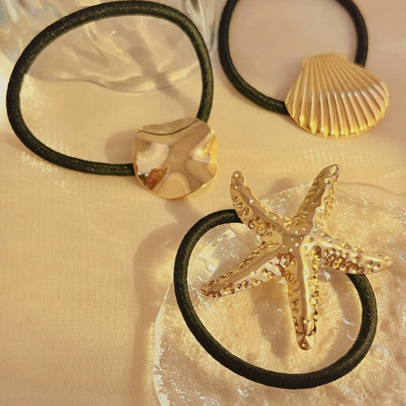 Stainless Steel Starfish Hair Ring Electroplated Fashion Natural Style