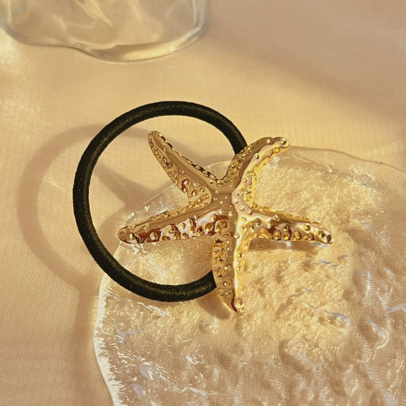 Stainless Steel Starfish Hair Ring Electroplated Fashion Natural Style