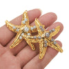 Stainless Steel Starfish Inlaid Pearl Electroplated Handmade Accessories