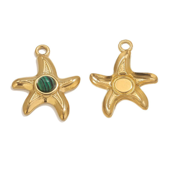 Stainless Steel Starfish Jewelry Pendant Necklace Electroplated Ocean Series