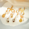 Stainless Steel Starfish Pendant Earrings Electroplating Natural Style Women's Jewelry