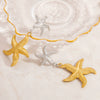 Stainless Steel Starfish Pendant Earrings Gold And Silver Color Matching Electroplating Light Luxury Minimalist Style