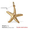 316L Stainless Steel Starfish Pendant Necklace Electroplated Marine Life Fashion Jewelry