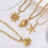 316L Stainless Steel Starfish Pendant Necklace Electroplated Marine Life Fashion Jewelry