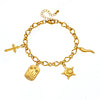 Stainless Steel Starfish Pendant Retro Cross Sun Fashion Bracelet For Women With Electroplating