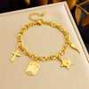 Stainless Steel Starfish Pendant Retro Cross Sun Fashion Bracelet For Women With Electroplating