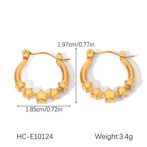 Stainless Steel Starshaped Electroplated Women's Earrings Light Luxury And Highend Nonfading Geometric Pattern