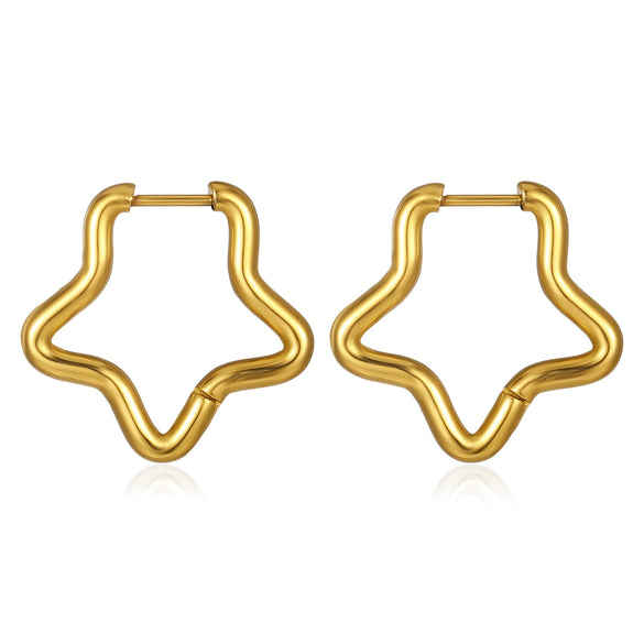 Stainless Steel Starshaped Electroplated Women's Earrings