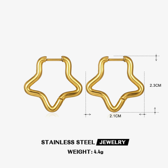 Stainless Steel Starshaped Electroplated Women's Earrings