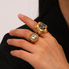 Stainless Steel Starshaped Geometric Animal Style Electroplated Women's Ring