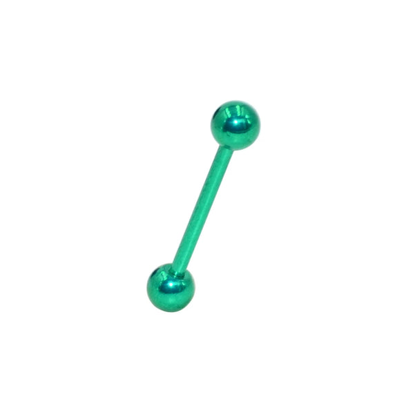 Stainless Steel Straight Bar Tongue Nail With Steel Ball Doubleheaded Puncture Electroplated Basic Jewelry