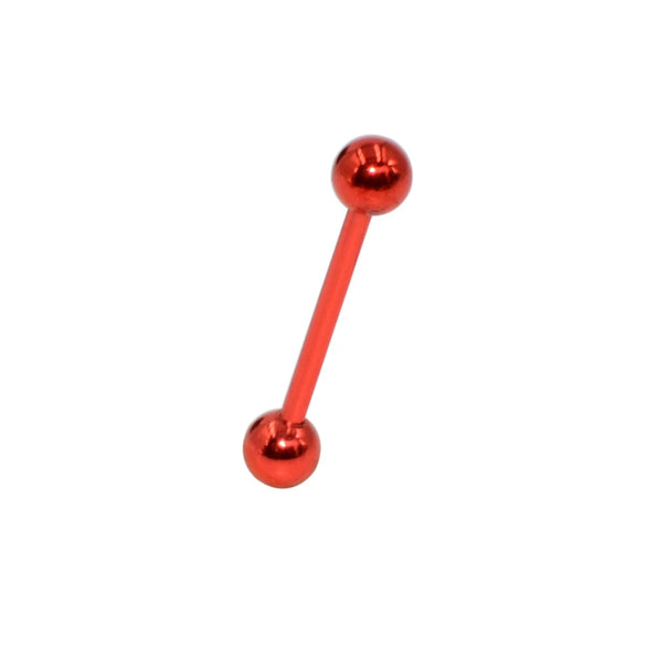 Stainless Steel Straight Bar Tongue Nail With Steel Ball Doubleheaded Puncture Electroplated Basic Jewelry