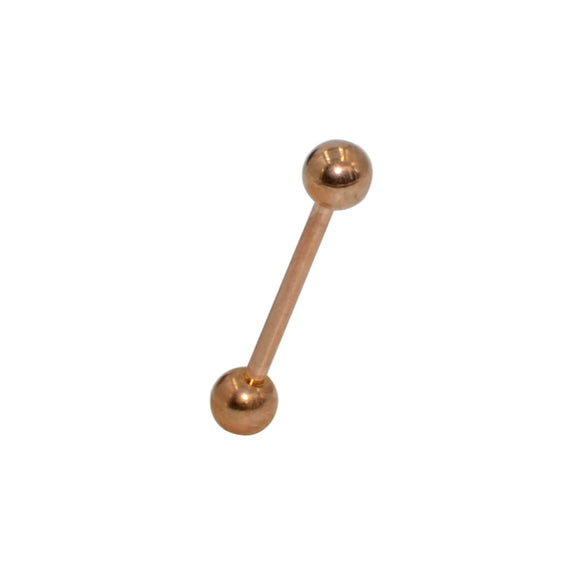 Stainless Steel Straight Bar Tongue Nail With Steel Ball Doubleheaded Puncture Electroplated Basic Jewelry