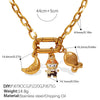 316L Stainless Steel Strawberry Mushroom Fashion Multielement Necklace For Women With Electroplating