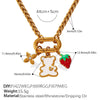 316L Stainless Steel Strawberry Mushroom Fashion Multielement Necklace For Women With Electroplating