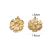 Stainless Steel Summer Sunflower Leaf Shell Pendant Necklace Earrings 18K Gold Plated Electroplated