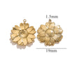 Stainless Steel Summer Sunflower Leaf Shell Pendant Necklace Earrings 18K Gold Plated Electroplated