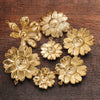 Stainless Steel Summer Sunflower Leaf Shell Pendant Necklace Earrings 18K Gold Plated Electroplated