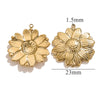 Stainless Steel Summer Sunflower Leaf Shell Pendant Necklace Earrings 18K Gold Plated Electroplated