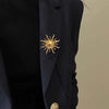 Stainless Steel Sun Brooch Light Luxury Electroplated Unisex Clothing Accessory