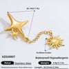 Stainless Steel Sun Brooch Light Luxury Electroplated Unisex Clothing Accessory