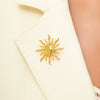Stainless Steel Sun Brooch Light Luxury Electroplated Unisex Clothing Accessory