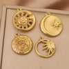 Stainless Steel Sun Eye Tag Jewelry Pendant Necklace With Electroplating