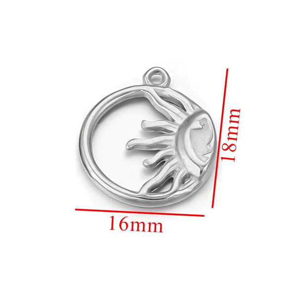 Stainless Steel Sun Eye Tag Jewelry Pendant Necklace With Electroplating