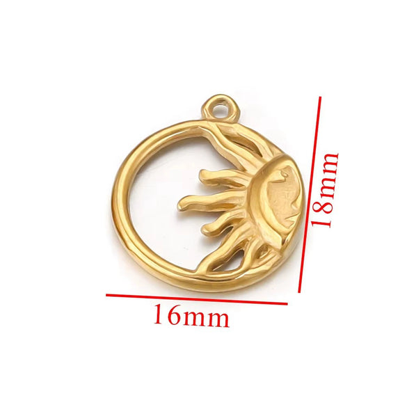 Stainless Steel Sun Eye Tag Jewelry Pendant Necklace With Electroplating