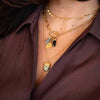 Stainless Steel Sun Moon Zirconium Inlaid Pendant Necklace Bracelet Vacuum Electroplated 18K Gold Color