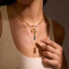 Stainless Steel Sun Moon Zirconium Inlaid Pendant Necklace Bracelet Vacuum Electroplated 18K Gold Color
