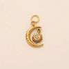 Stainless Steel Sun Moon Zirconium Inlaid Pendant Necklace Bracelet Vacuum Electroplated 18K Gold Color