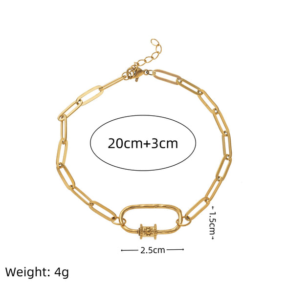 Stainless Steel Sun Moon Zirconium Inlaid Pendant Necklace Bracelet Vacuum Electroplated 18K Gold Color