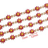 Stainless Steel Sunflower Enamel Jewelry Making Supplies Chain For Necklace Earrings With Electroplating