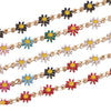 Stainless Steel Sunflower Enamel Jewelry Making Supplies Chain For Necklace Earrings With Electroplating