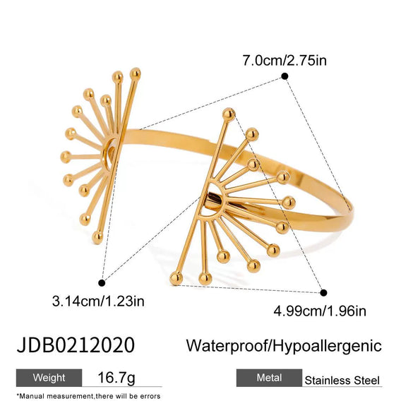 Stainless Steel Sunflower Hollow Bracelet Cold Style Light Luxury Electroplating
