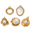 Stainless Steel Sunflower Pearl Pendant With Electroplating Design And Shell Shape For Diy And Ear Stud Use