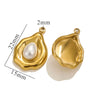 Stainless Steel Sunflower Pearl Pendant With Electroplating Design And Shell Shape For Diy And Ear Stud Use