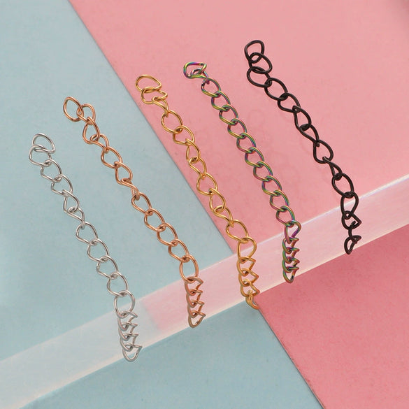 Stainless Steel Tail Chain Bracelet Necklace Extension Chain Ins Style Electroplated Jewelry Accessories
