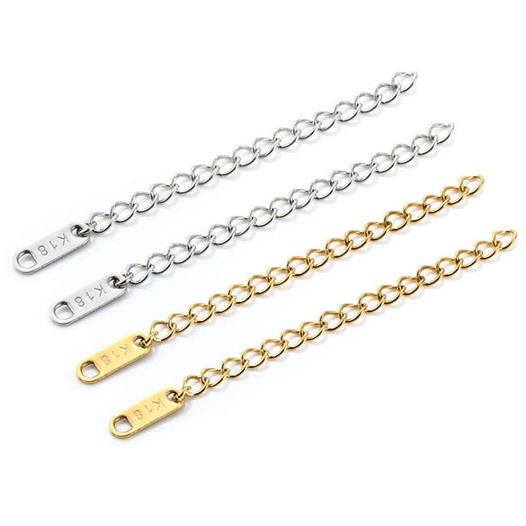 Stainless Steel Tail Chain Electroplated Gold Jewelry Accessories Adjustable Diy Extension Chain With Chain Accessories