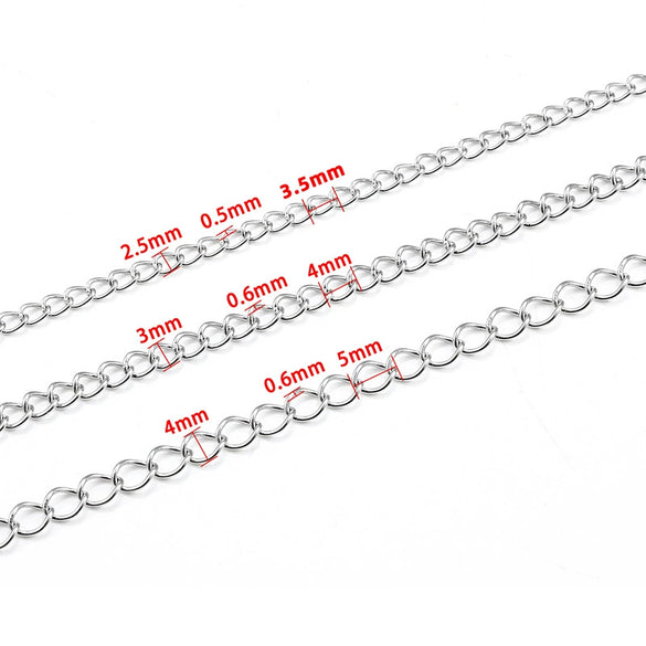 Stainless Steel Tail Chain Extension Chain Jewelry Accessories Vacuum Electroplated For Diy Bracelet Necklace