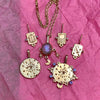 Stainless Steel Tarot Card Necklace With Zircon Geometric Literature And Art Style Electroplated Square Pendant