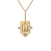 Stainless Steel Tarot Card Necklace With Zircon Geometric Literature And Art Style Electroplated Square Pendant