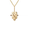 Stainless Steel Tarot Card Necklace With Zircon Geometric Literature And Art Style Electroplated Square Pendant
