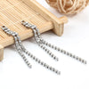 Stainless Steel Tassel Diamond Chain Earrings With Electroplating And Welding Treatment